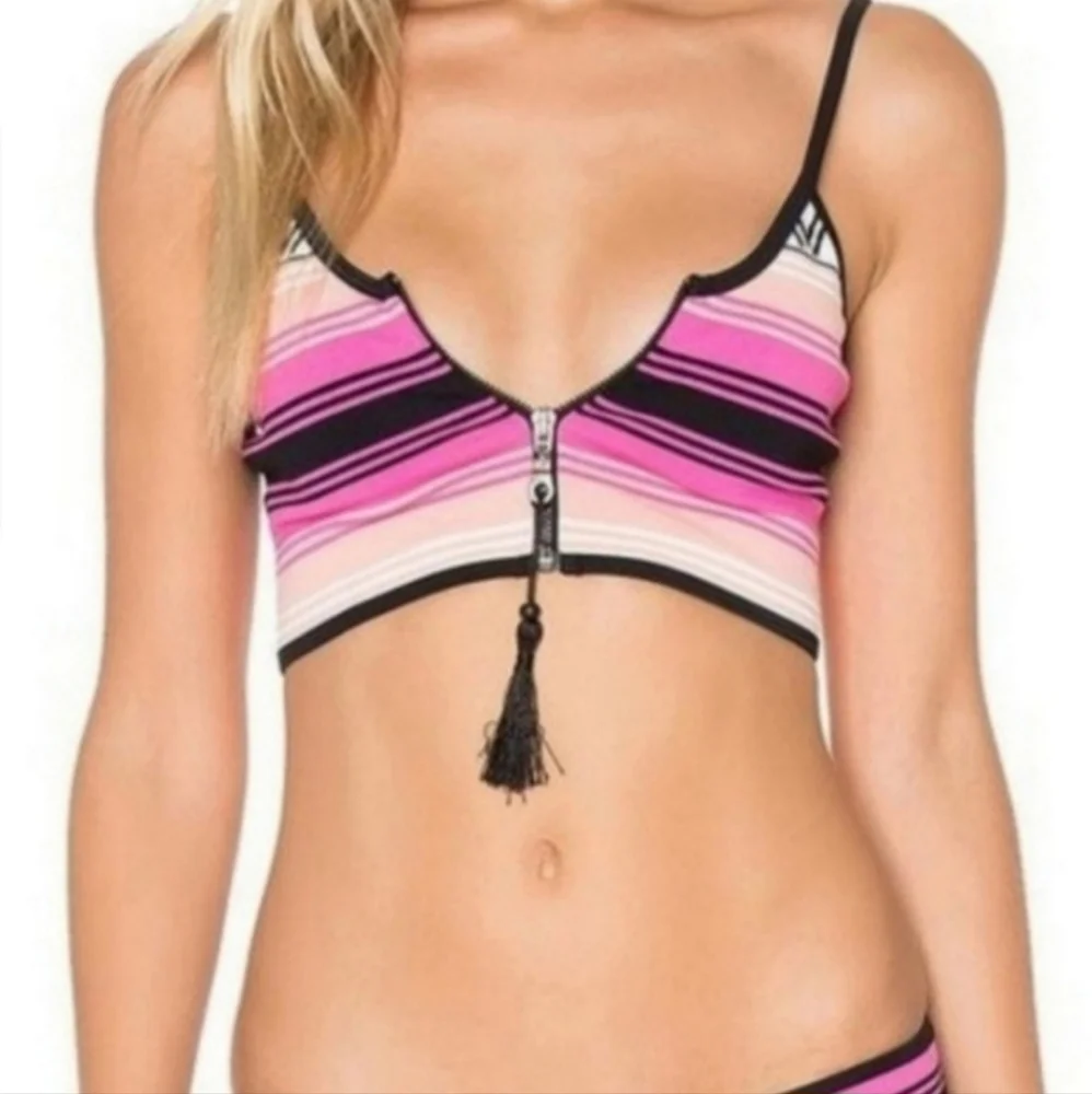 New Lovers + Friends Melody Striped Bikini Top - Picture 1 of 6